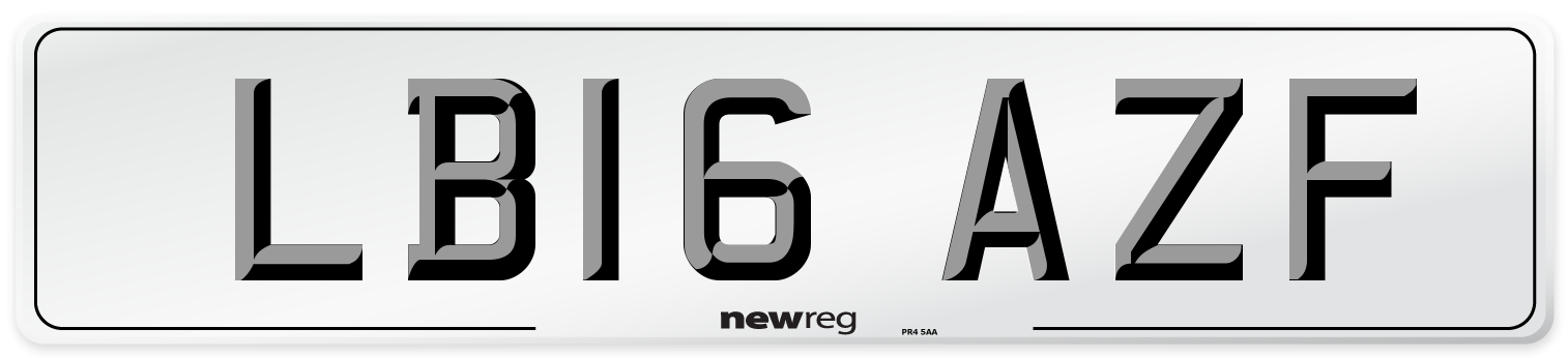 LB16 AZF Number Plate from New Reg